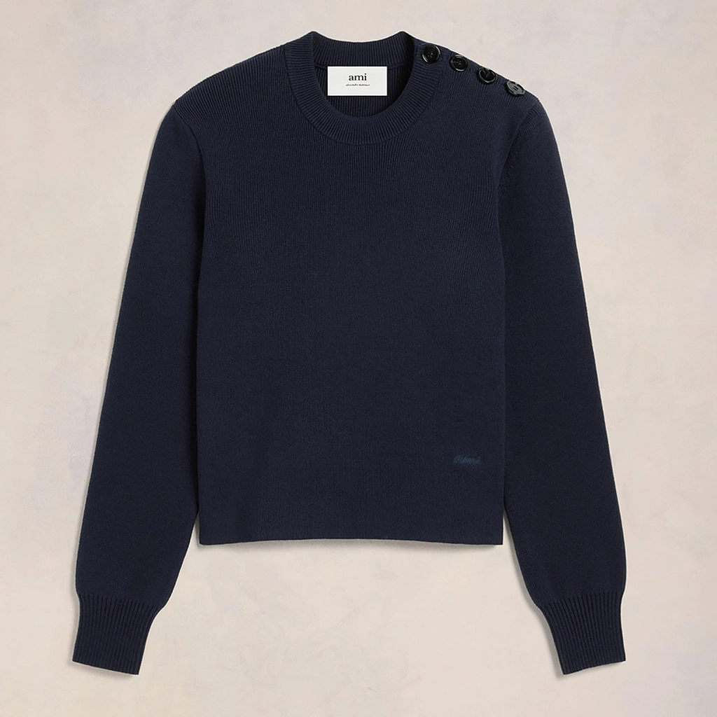 AMI Paris Sailor Cotton-Blend Knit Jumper - S